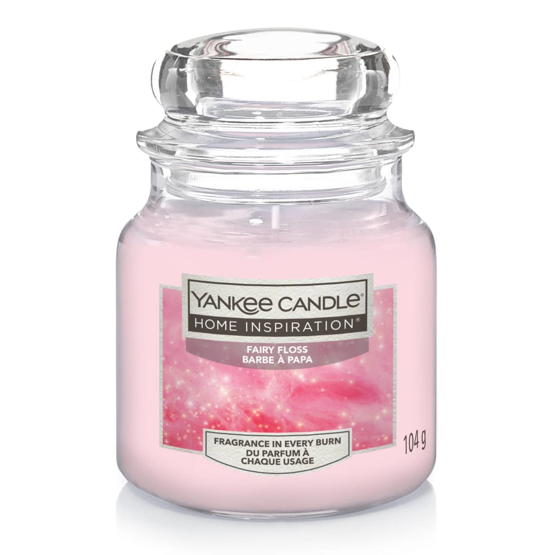 Yankee Candle® Home Inspiration Scented Candle | Fairy Floss Small Jar Candle | Burn Time: Up to 30 Hours