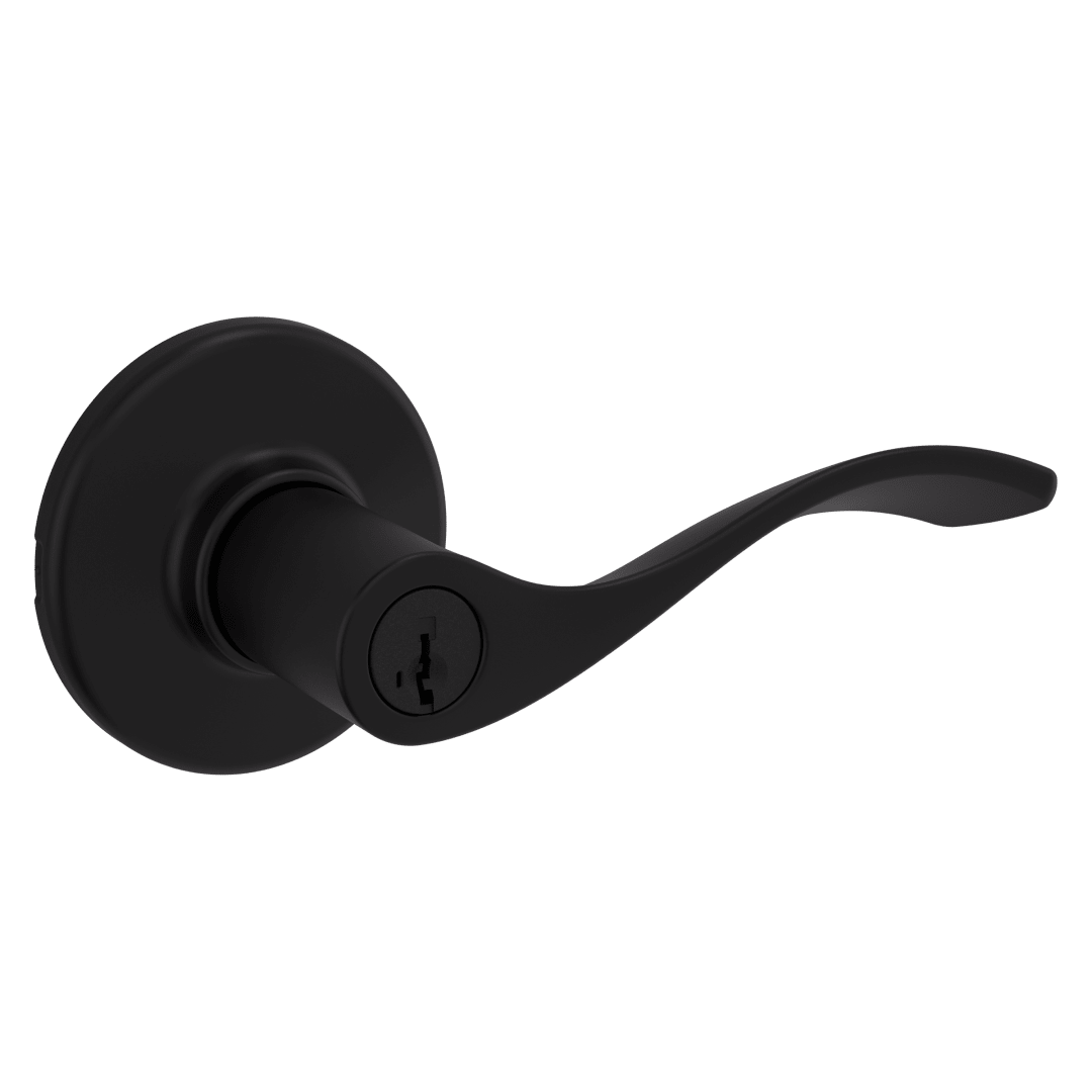 Balboa Keyed Entry Lever featuring SmartKey Security™ in Matte Black