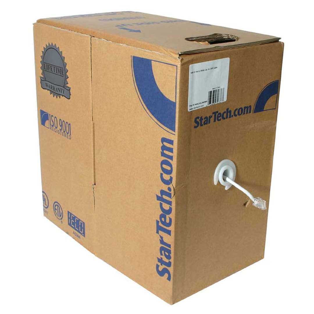 1000 ft. Roll of White Cat. 5e CMR Cable-Roll