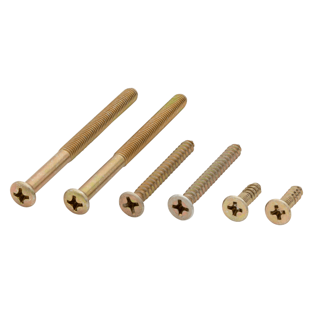 Deadbolt Single Cylinder Screw Pack for Polished Brass Finish