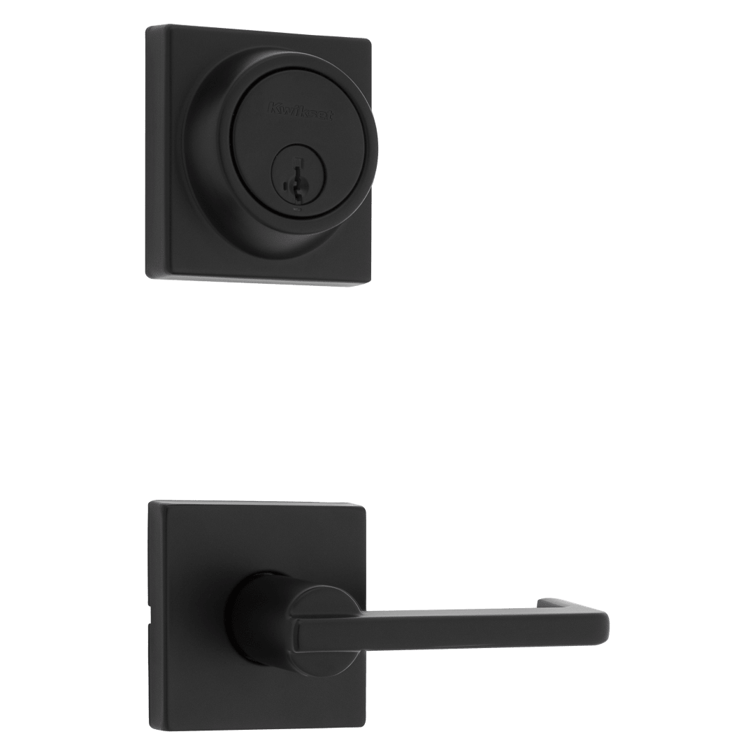Hali Interconnect Square Interconnect Lever in Matte Black featuring SmartKey Security