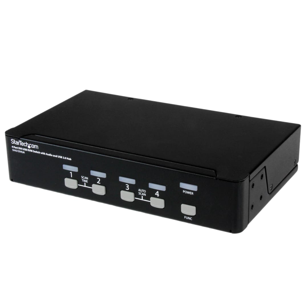 4 Port DVI USB KVM Switch with Audio USB 2 0 Hub