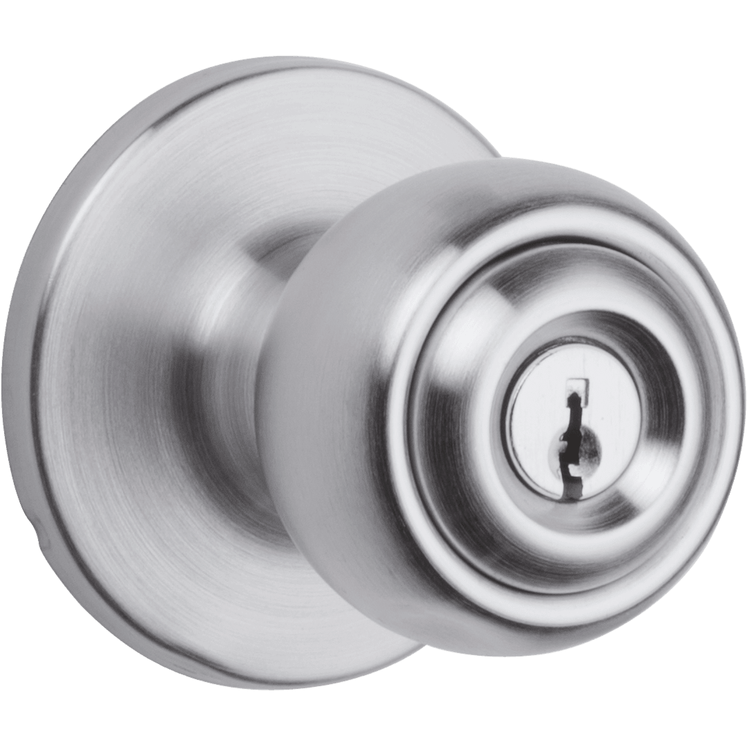Polo Keyed Entry Doorknob in Satin Chrome