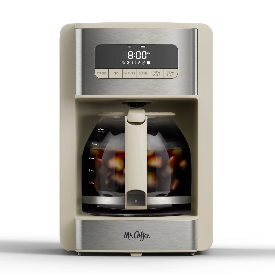 Mr. Coffee® 12 Cup Coffee Maker, Programmable Coffee Maker with Strong Brew and Iced Coffee Brew Settings, Small Batch Setting for 1 to 4 Cups, Oatmilk