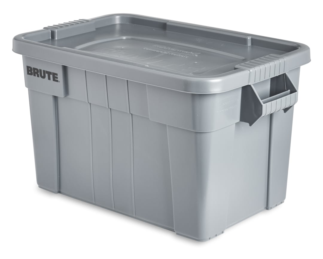 BRUTE® 20 GAL TOTE WITH LID, GRAY