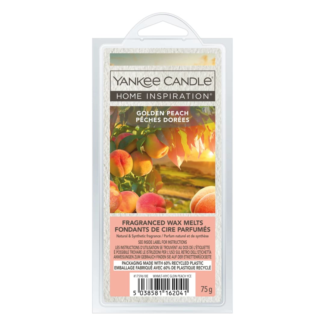 Yankee Candle Home Inspiration Scented Wax Melts | Golden Peach Wax Melts | Up to 4 Hours of Fragrance | 6 Count | Perfect Gifts for Women