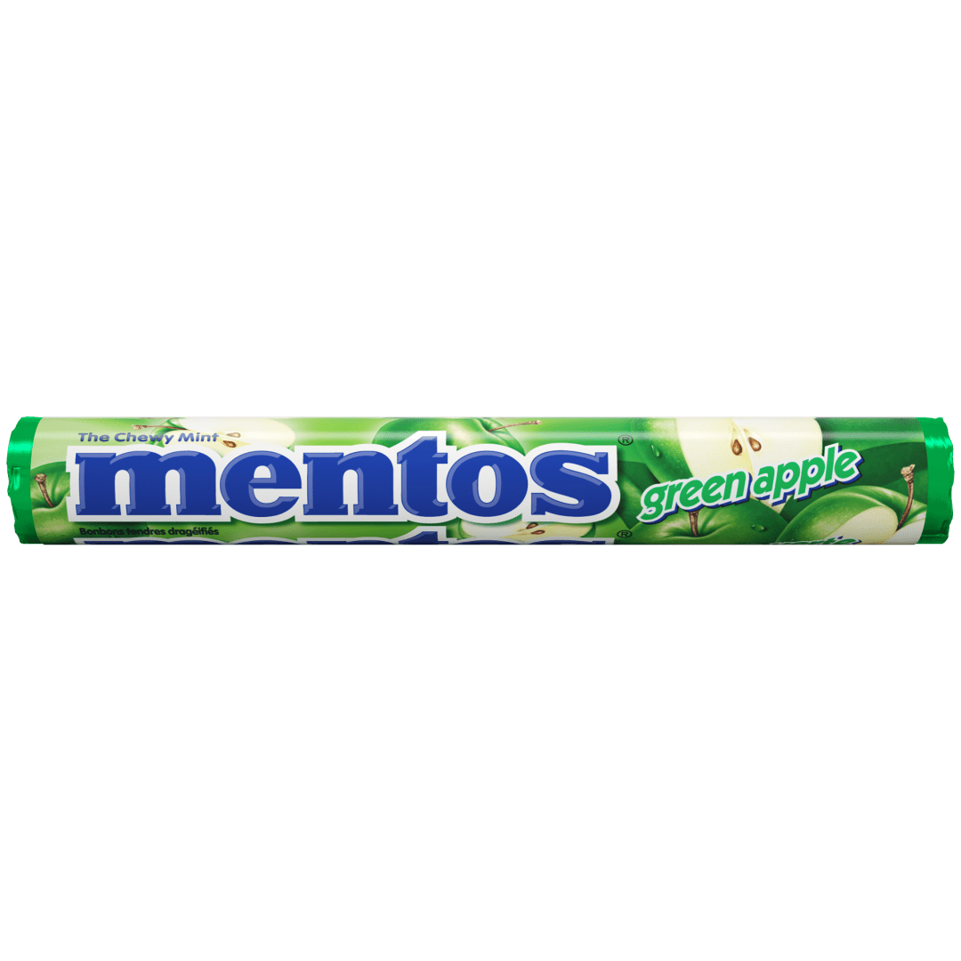 Mentos Chewy Mints Green Apple 14 pc Single Roll