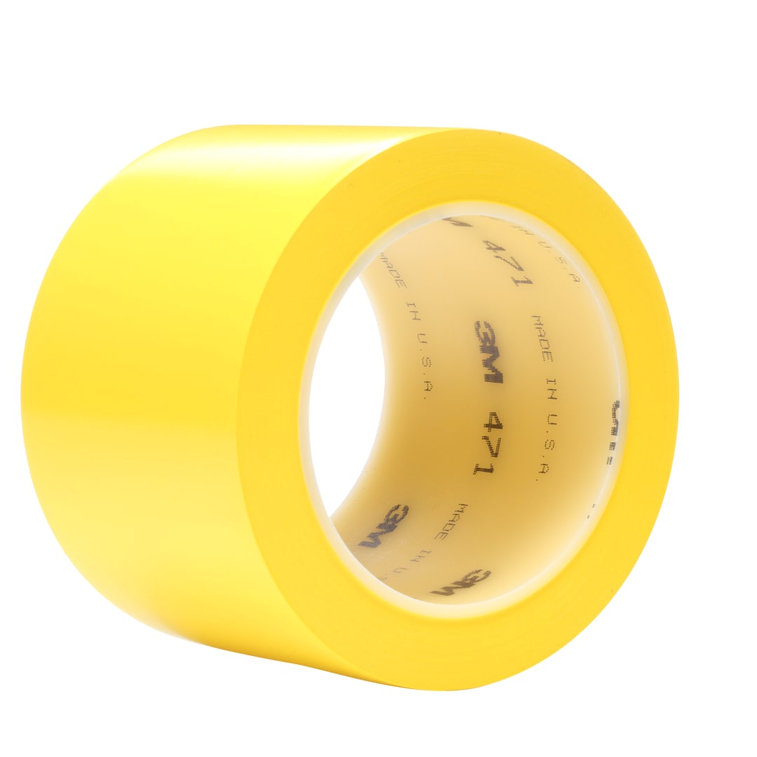 3M™ Vinyl Tape 471, Yellow, 1220 mm x 33 m, 1 roll per case, Untrimmed
