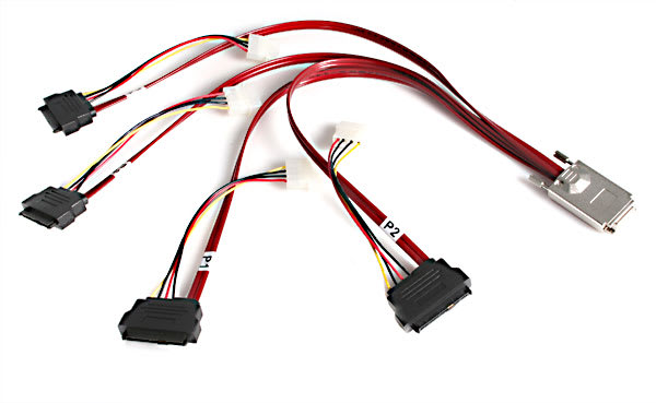 50cm SAS SFF8470 to SFF8482 Cable w. Power
