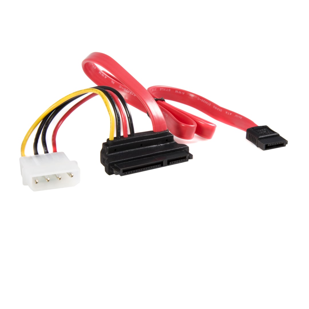 18in Right Up Angle SATA Cable with LP4 Adapter