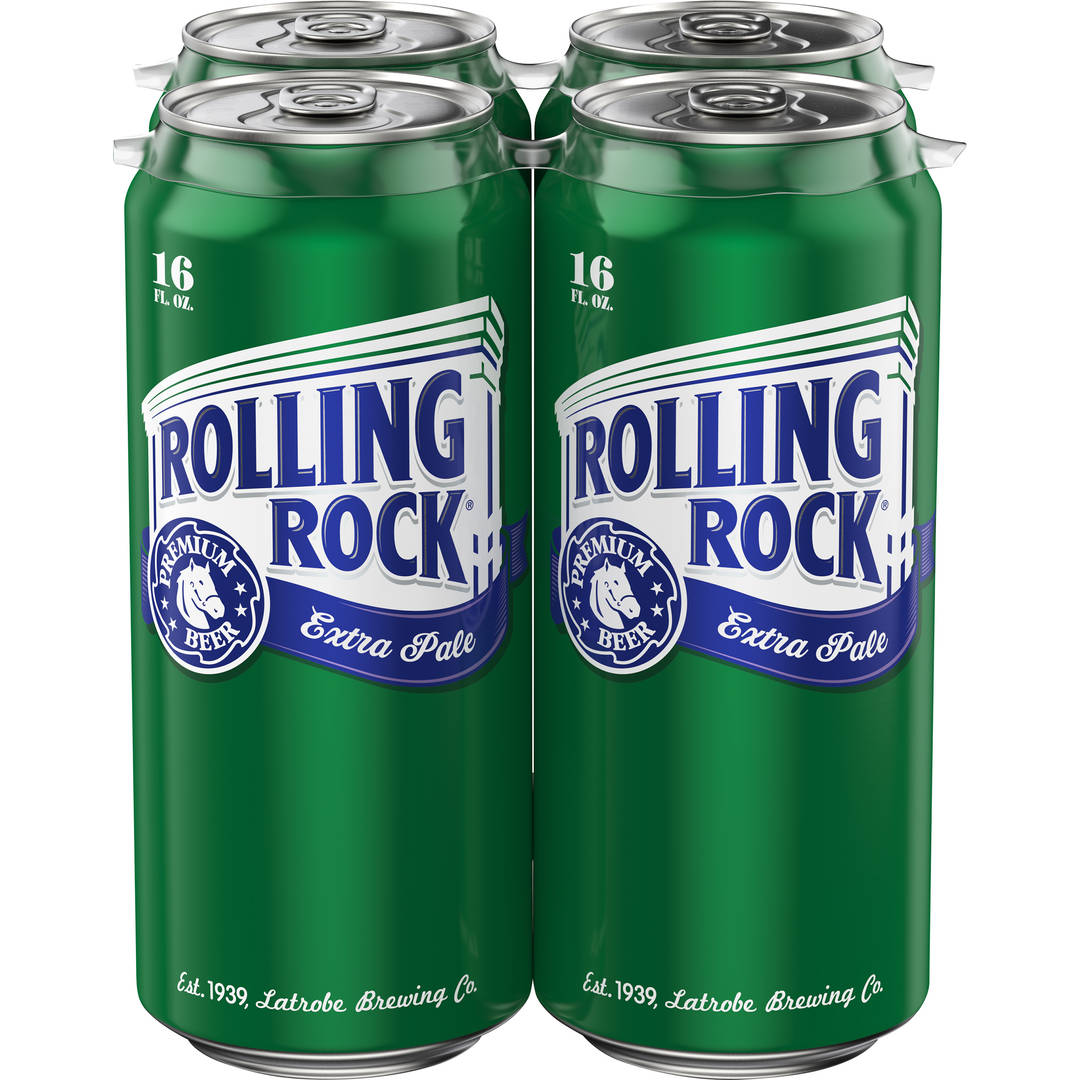 Rolling Rock Extra Pale Beer, 4 Pack 16 fl. oz. Cans, 4.4% ABV