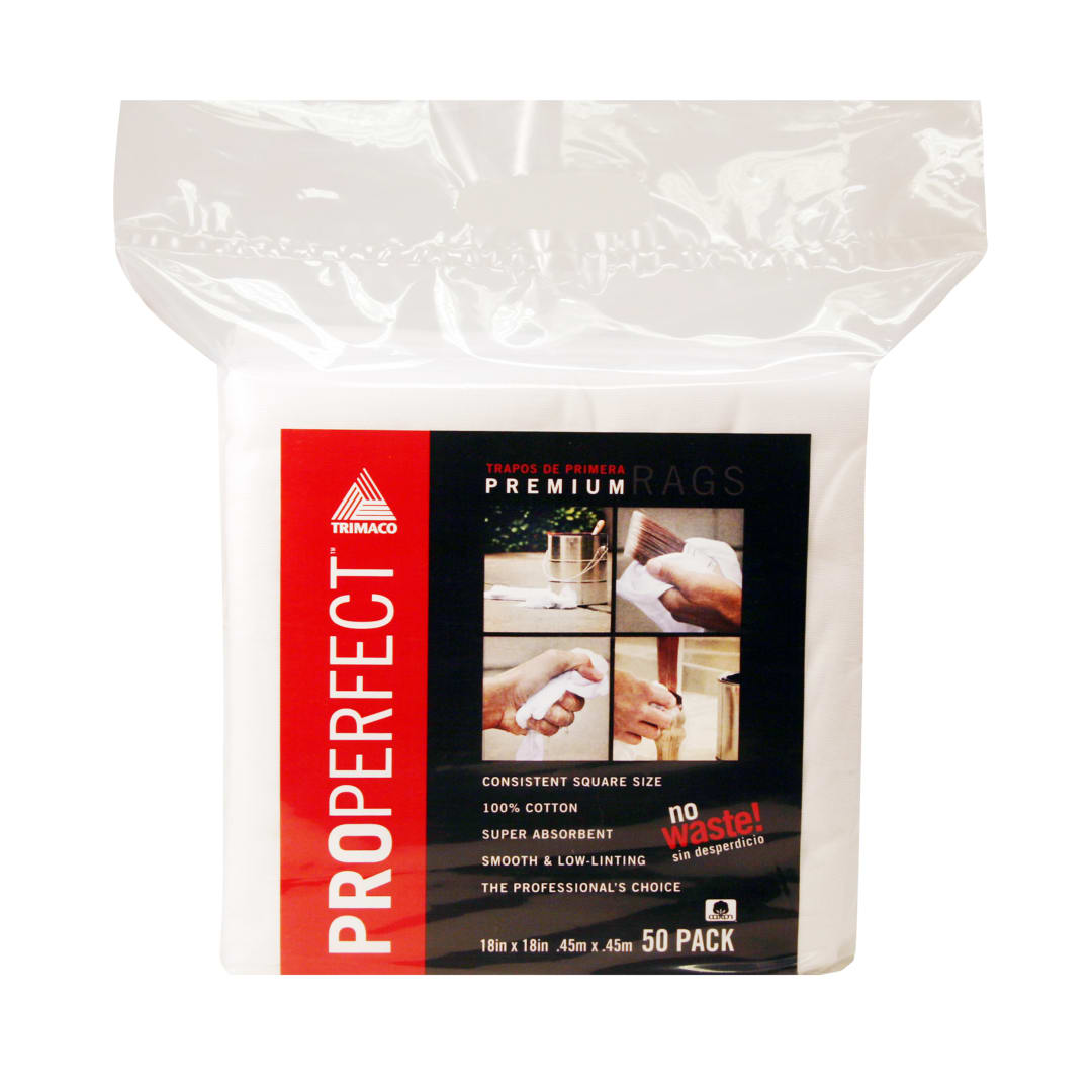 Pro Perfect Cotton Wipers, 18"x18", 50pk bag