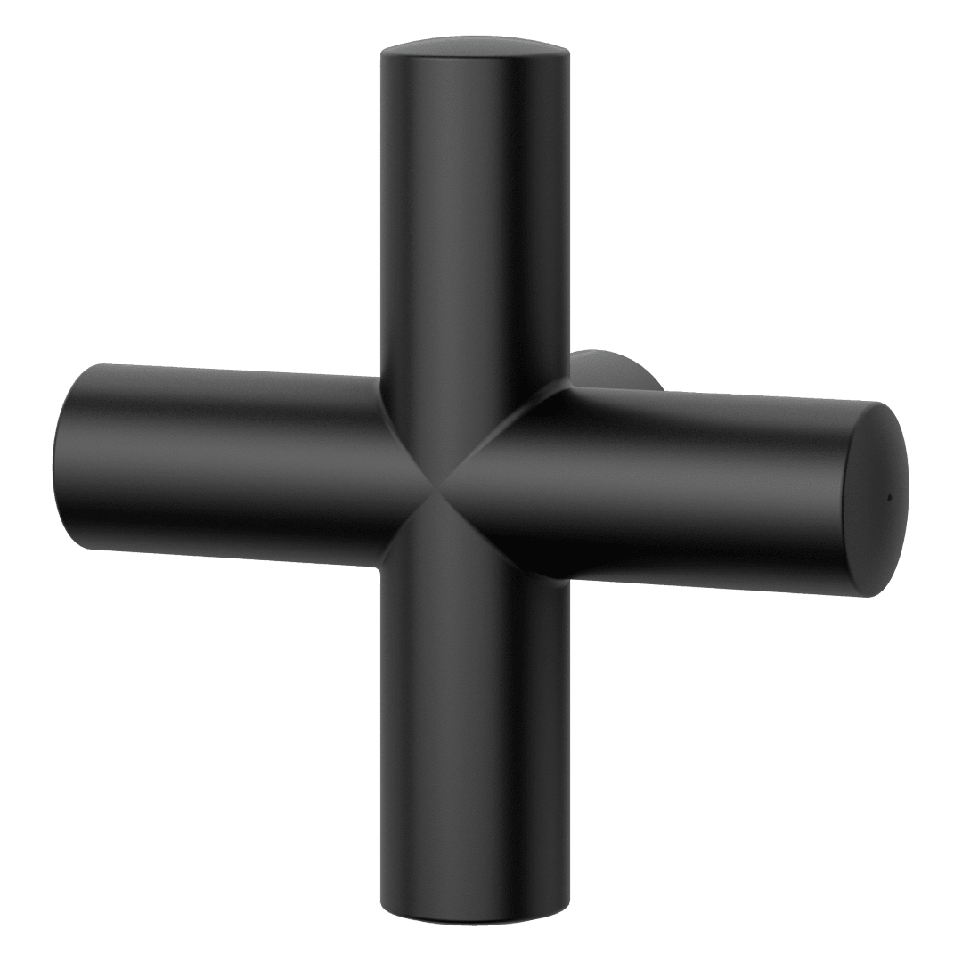 Tenet Single Diverter Trim Cross Handle in Matte Black