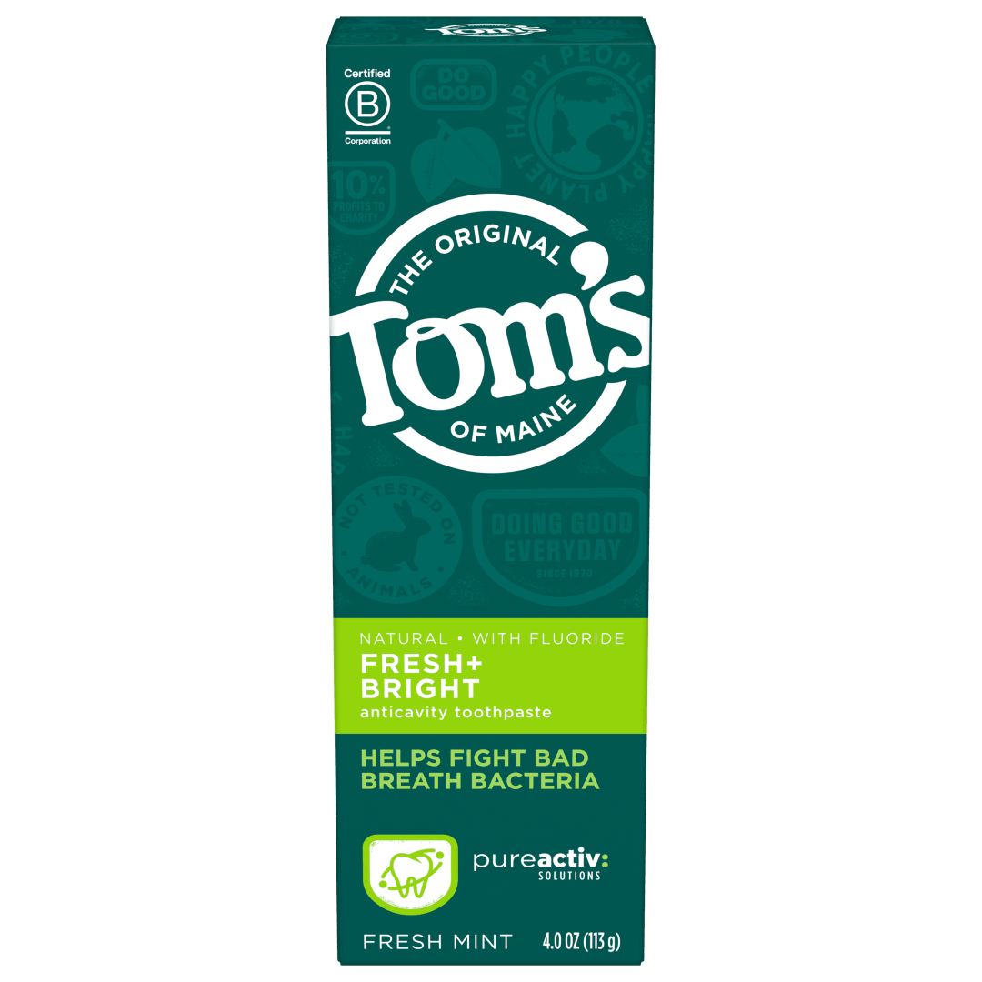 Tom's of Maine PureActiv Fresh + Bright Anticavity Natural Toothpaste With Fluoride 4 oz.