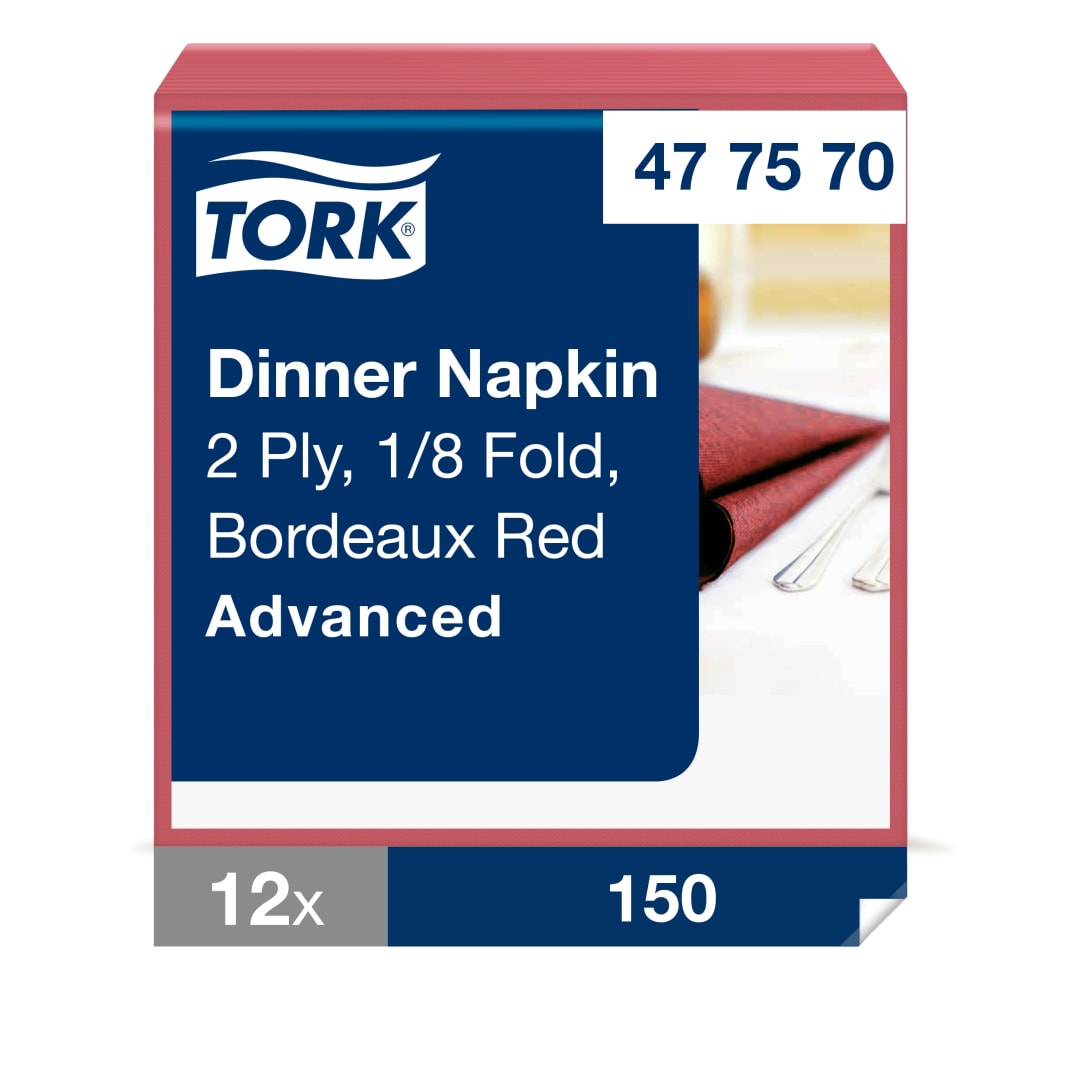 Tork Bordeaux Red Dinner Napkin 1/8 Folded