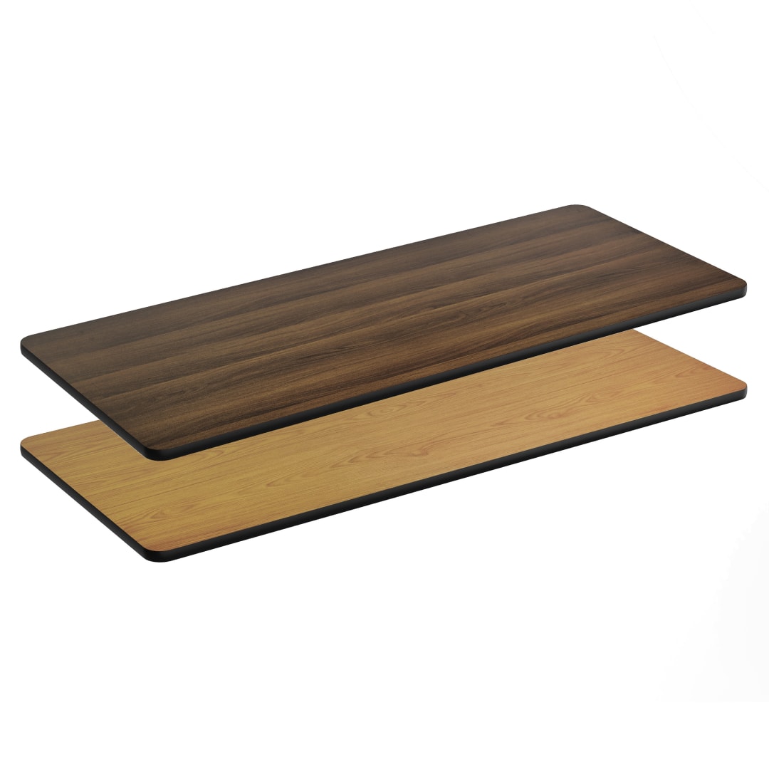 Glenbrook 30'' x 72'' Rectangular Table Top with Walnut or Natural Reversible Laminate Top