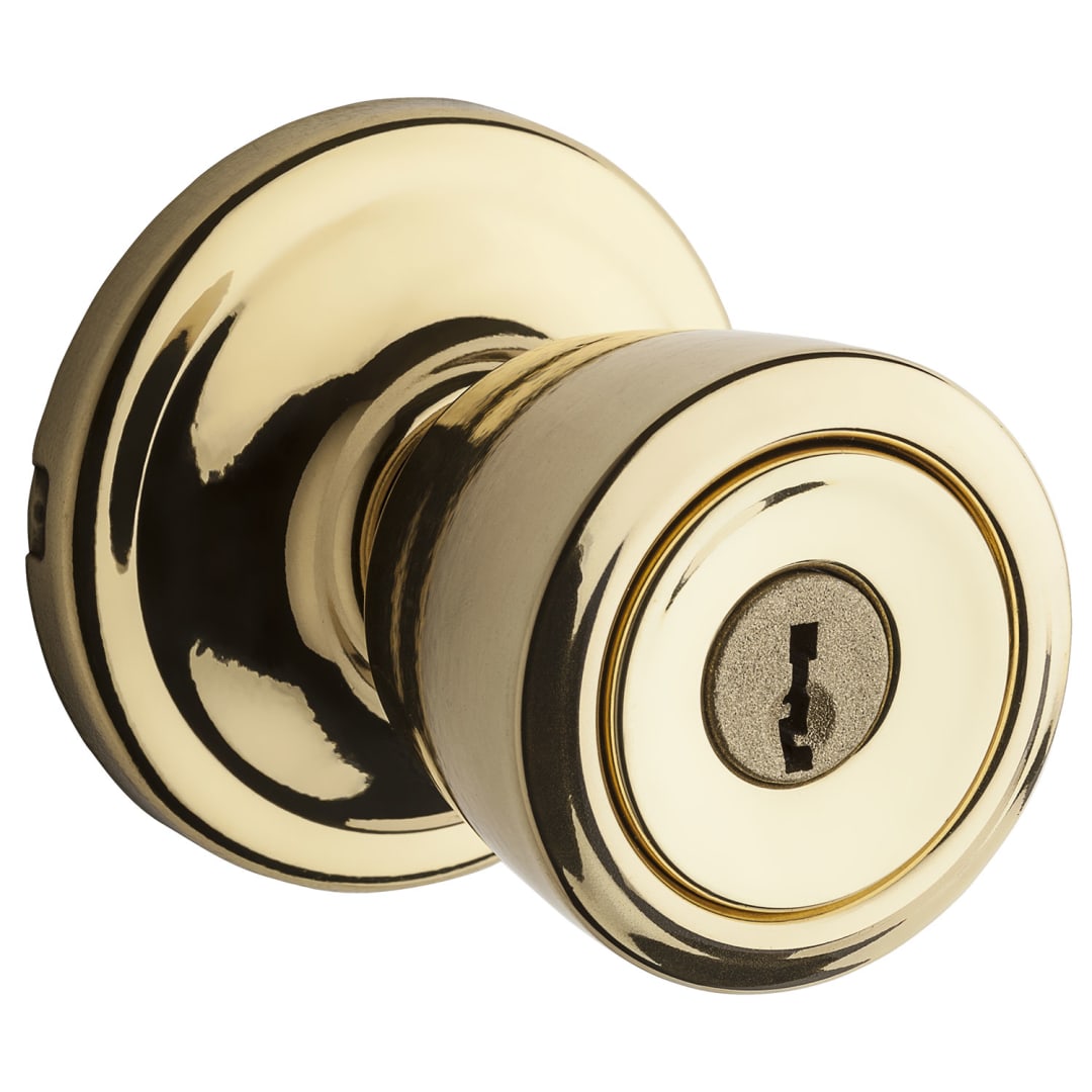 Abbey Keyed Entry Knob in Polished Brass