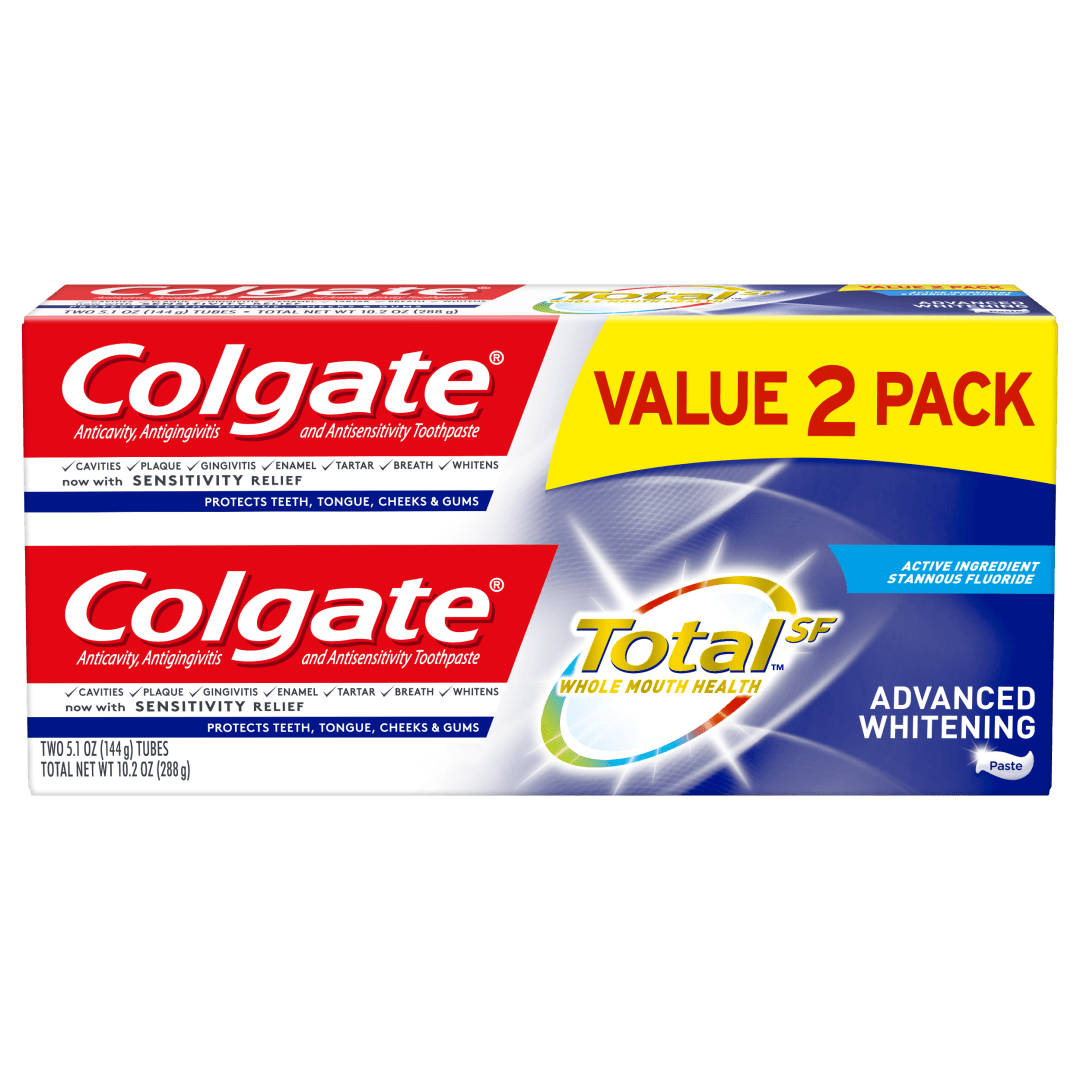 Colgate Total Whitening Toothpaste, Advanced Whitening – 5.1 ounce (2 Pack)