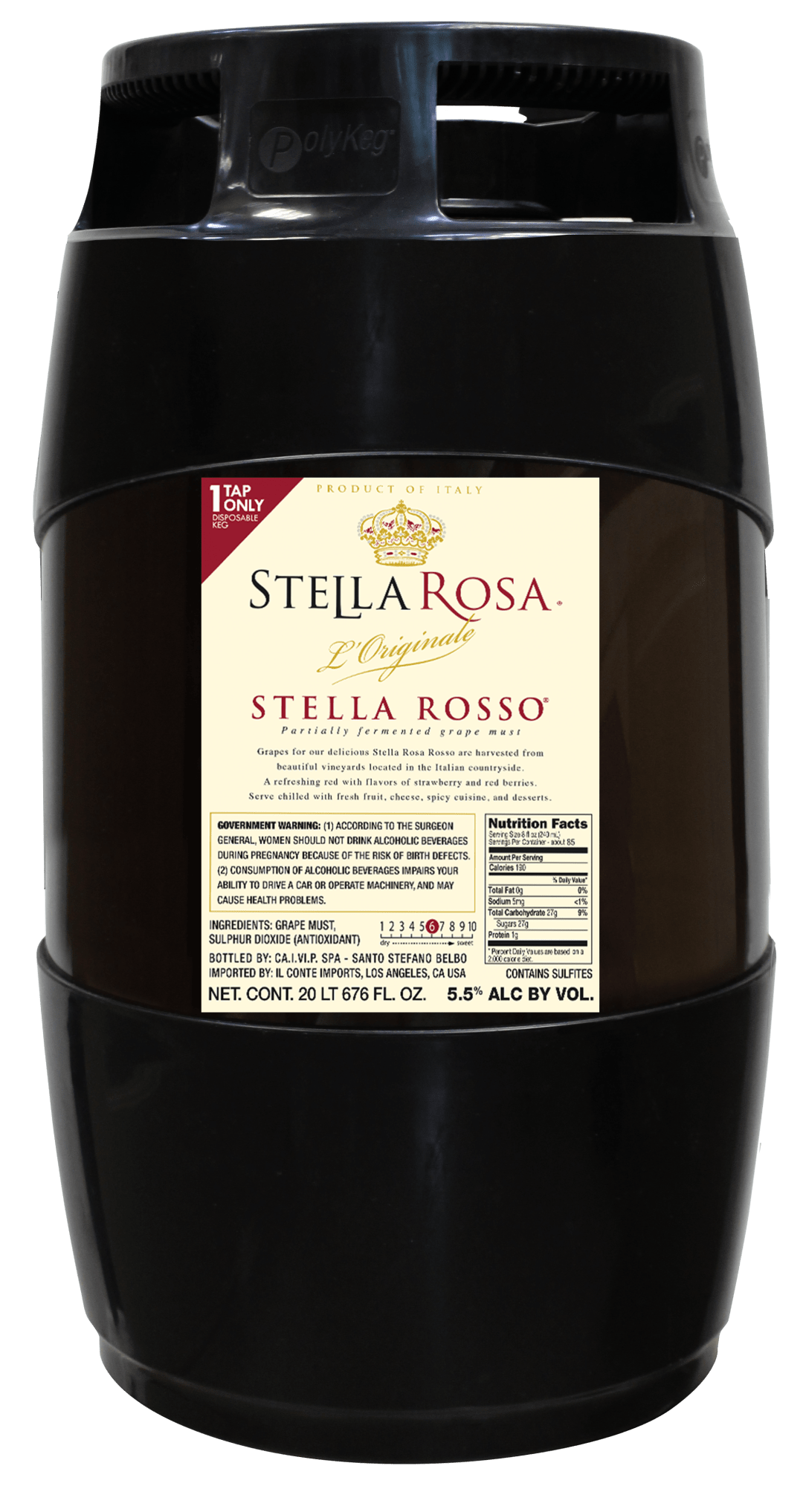 Stella Rosa Rosso Semi-Sparkling Red Wine 20L Keg