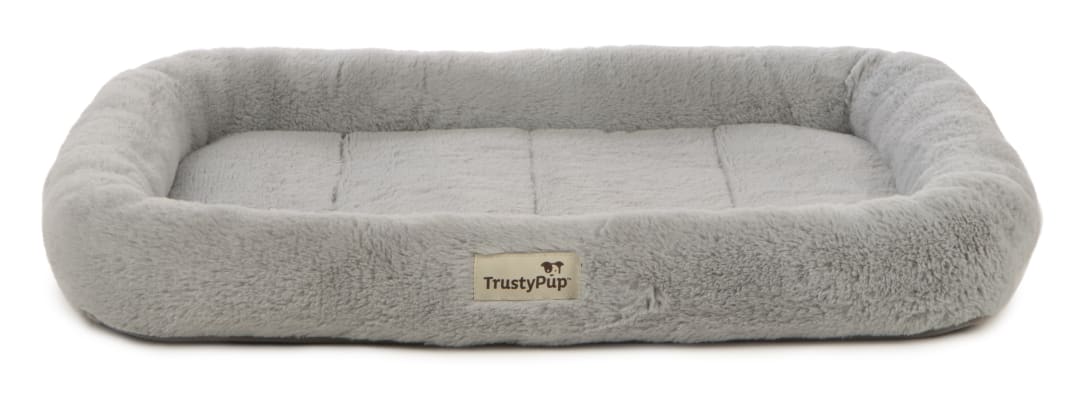TrustyPup Quilted Crate Bolstered Mat Dog Bed, Ideal for Crates - Gray, Small