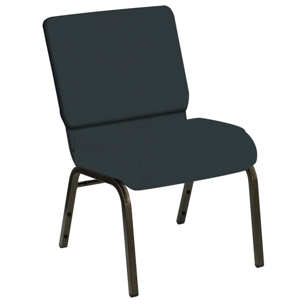 Embroidered HERCULES Series 21''W Church Chair in E-Z Sierra Royal Vinyl - Gold Vein Frame