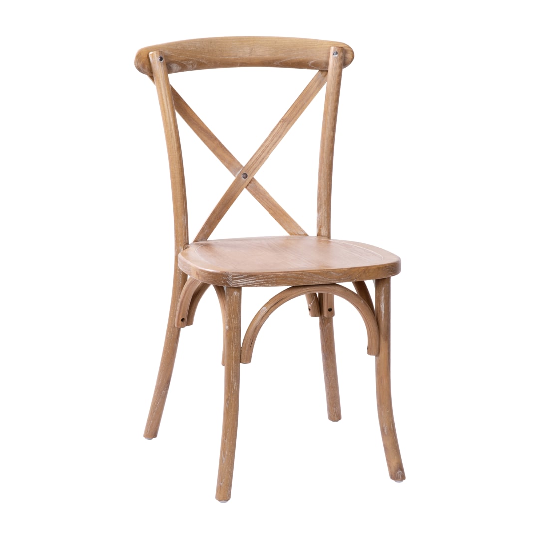 2-Pack Advantage X-Back Chair with Hand Stained Medium White Grain Finish