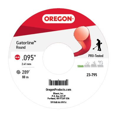 Oregon Gatorline Red Round Trimmer Line, .095 by 289 FT
