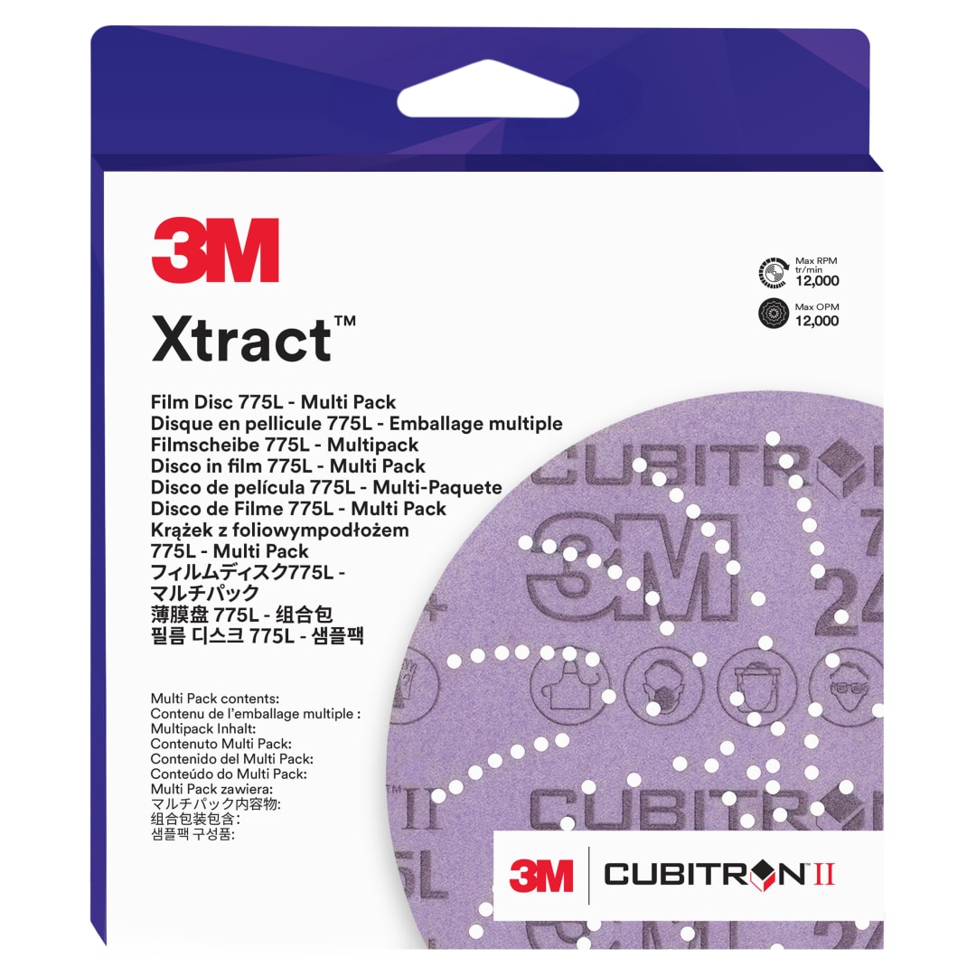 3M Xtract™ Cubitron™ II Film Diski 775L, 87435, Çok Kumlu 240+ - 400+ 3MIL, 127 mm, 20 adet/Kutu, Çoklu paket