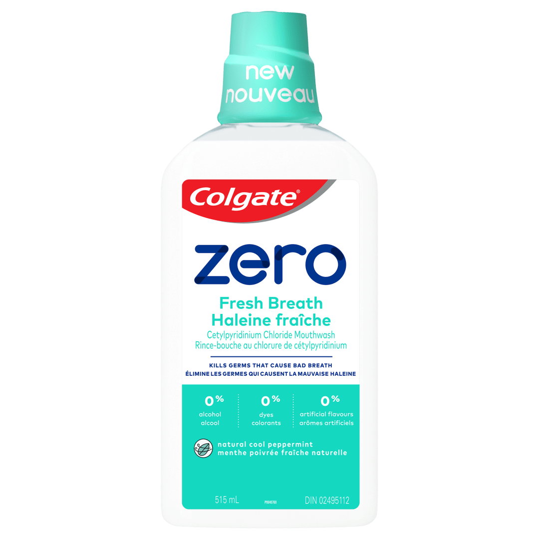 Colgate Zero Mouthwash Fresh Breath, Natural Cool Peppermint - 515 mL