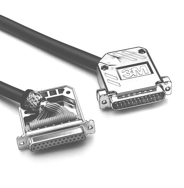 3M™ 3357-6509, D Sub EMI Rundkabel Verbinder Griffkappe für Stift-/Buchsenstecker, 60° Kabelausgang, Steel, 09-pol