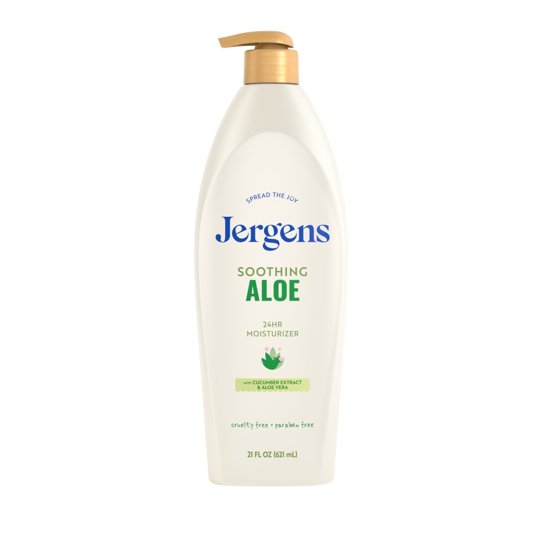 Jergens Soothing Aloe Body Lotion For Dry Skin, Moisturizer, 21 fl oz
