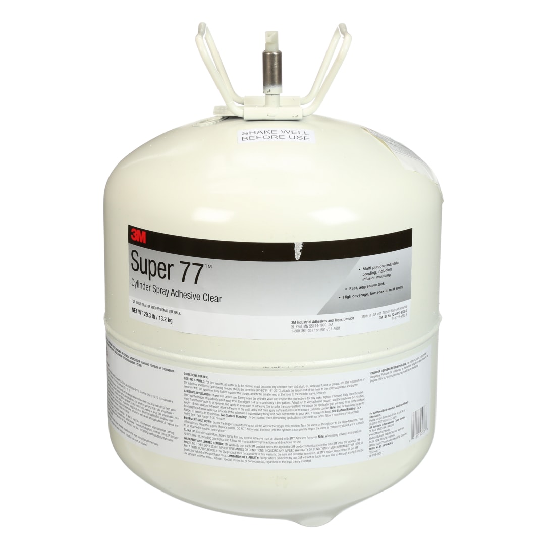 3M™ Super 77™ Silindir Çok Amaçlı Sprey Yapıştırıcı, Şeffaf, 13.2 kg