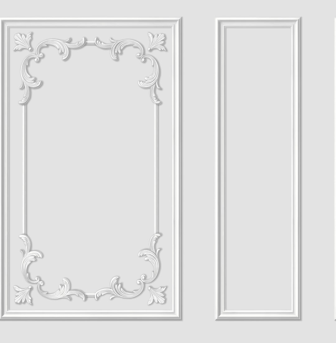 Rhonda White Ornate Paneling Wallpaper