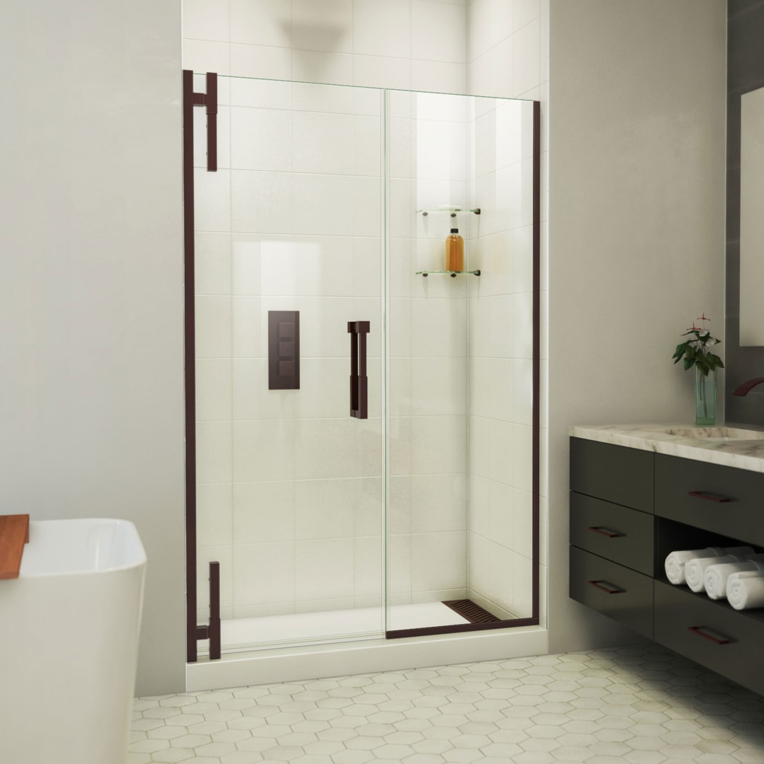 DreamLine Ascend 48 - 49 inch W x 72 inch H Frameless Pivot Shower Door in Oil Rubbed Bronze