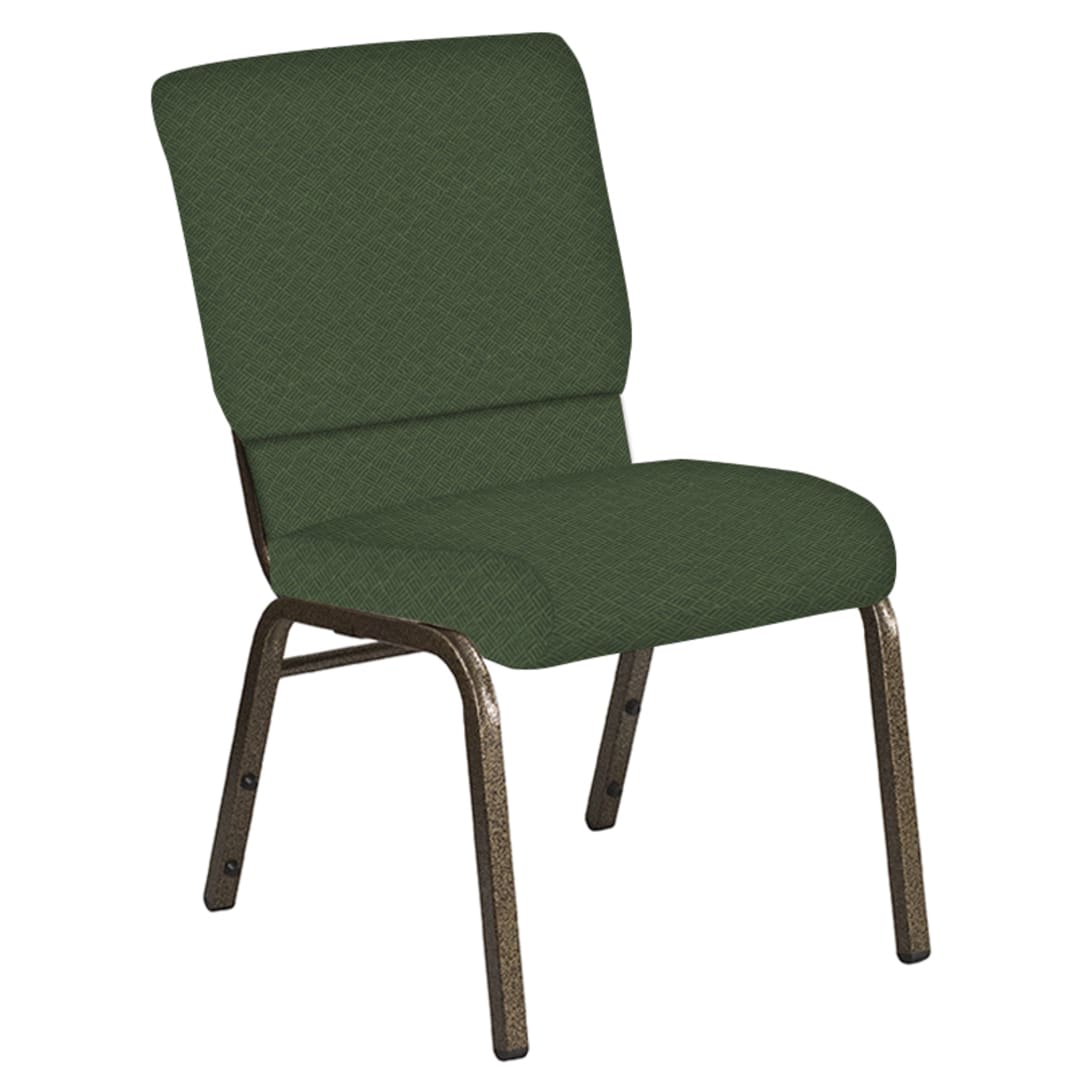 18.5''W Church Chair in Fiji Aloe Fabric - Gold Vein Frame