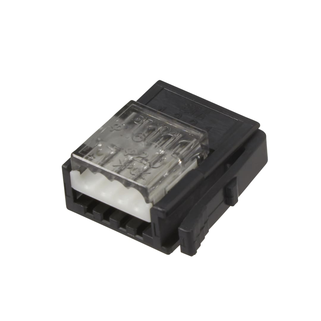 3M™ 37104-2206-000 FL 100, Mini Clamp II, Stiftstecker für die Kabelmontage, 04-polig, 20-22 AWG, 0,20 µm Au, Schwarz/Grau