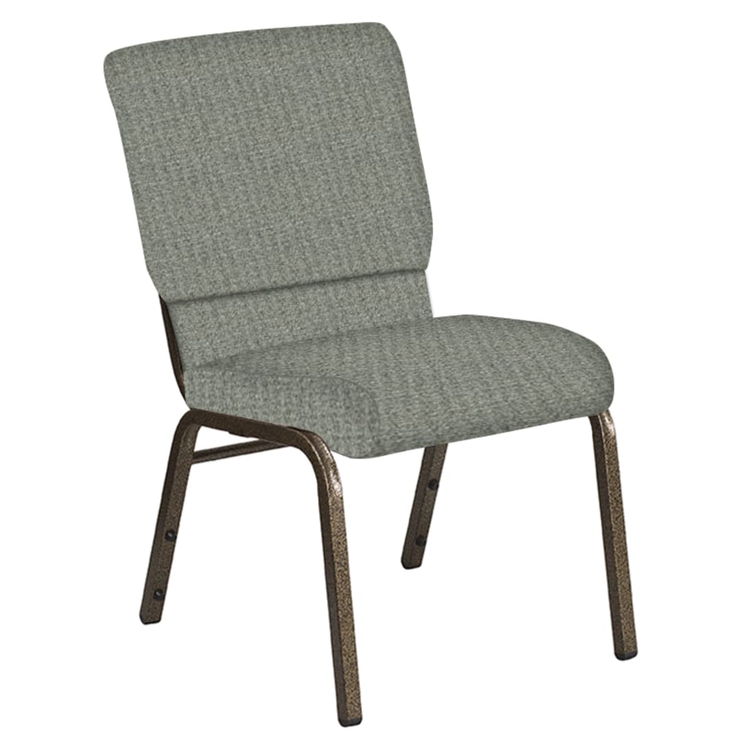 Embroidered 18.5''W Church Chair in Interweave Charcoal Fabric - Gold Vein Frame
