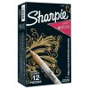 Sharpie® Metallic Permanent Markers, Fine Point, Gold, 12 Count