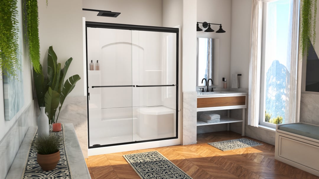 DreamLine Accessible Living Alliance Shower Kit, LH Drain, Matte Black