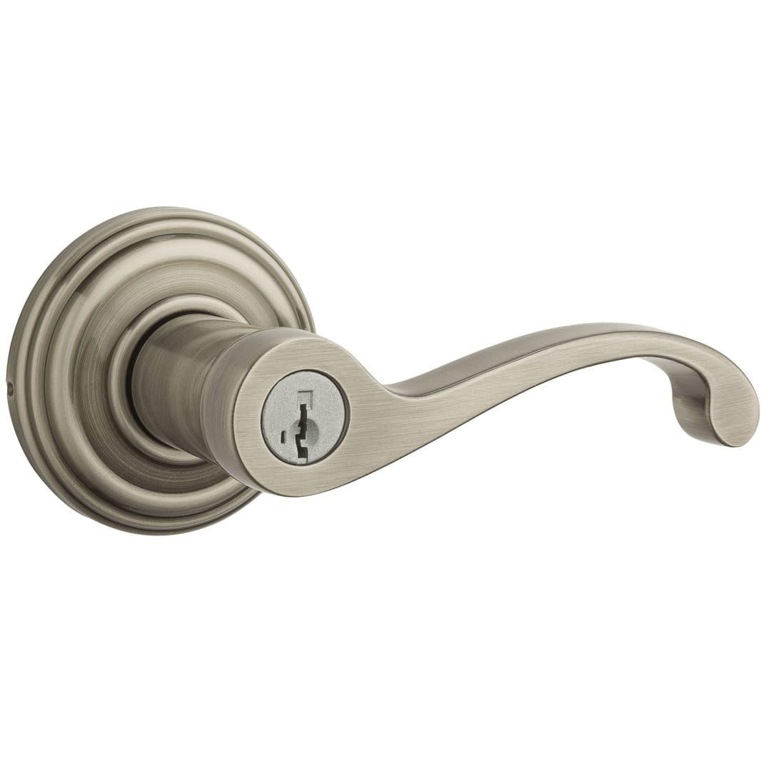 Commonwealth Keyed Entry Lever in Antique Nickel