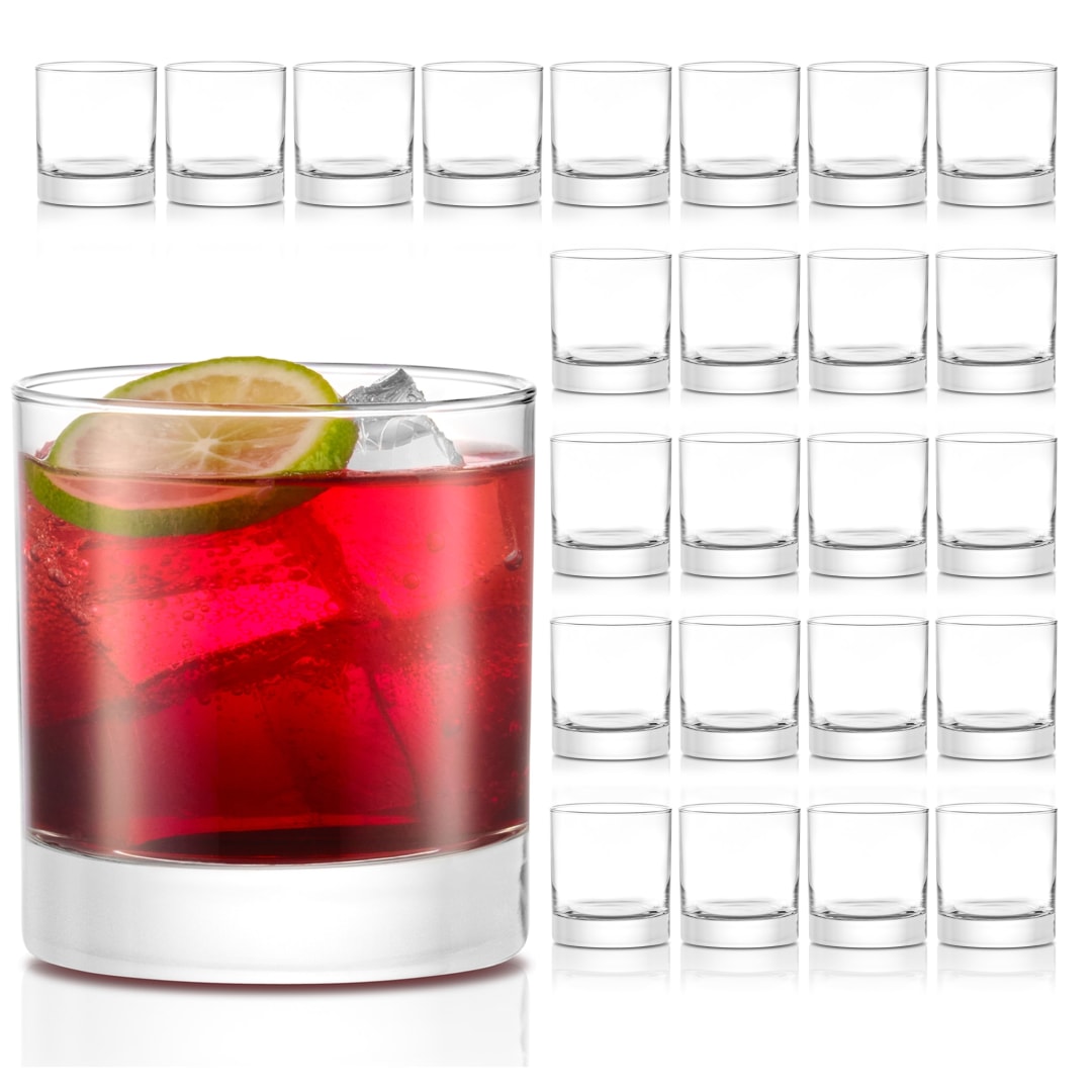 Libbey Heavy Base Rocks Glasses, 8-ounce, Set of 24