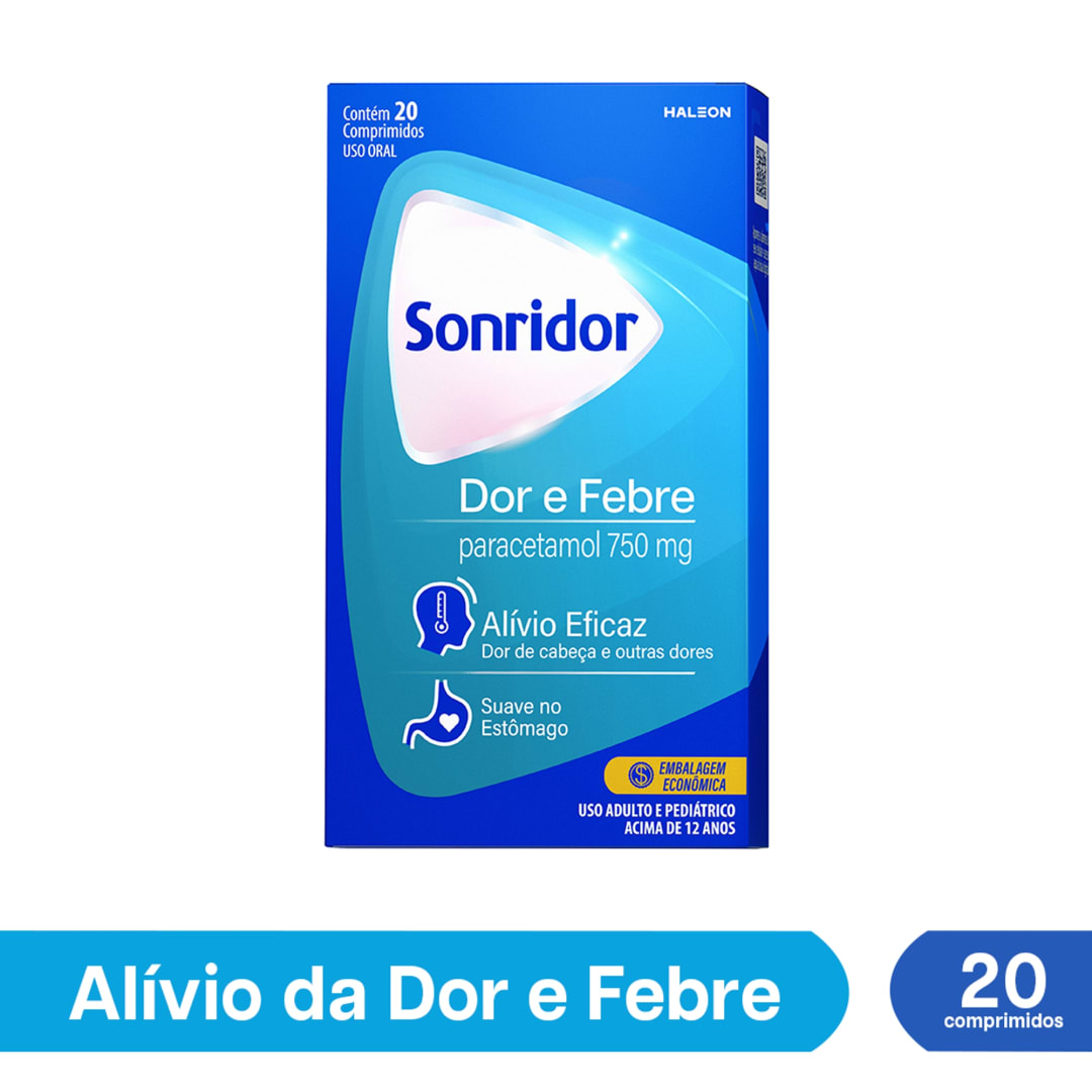 Sonridor Dor e Febre Paracetamol 750mg 20 comprimidos