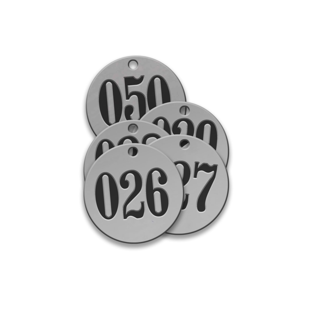 Pre-Marked Tag-Round 026-050 1-1/4" Stainless Steel 25 Pack