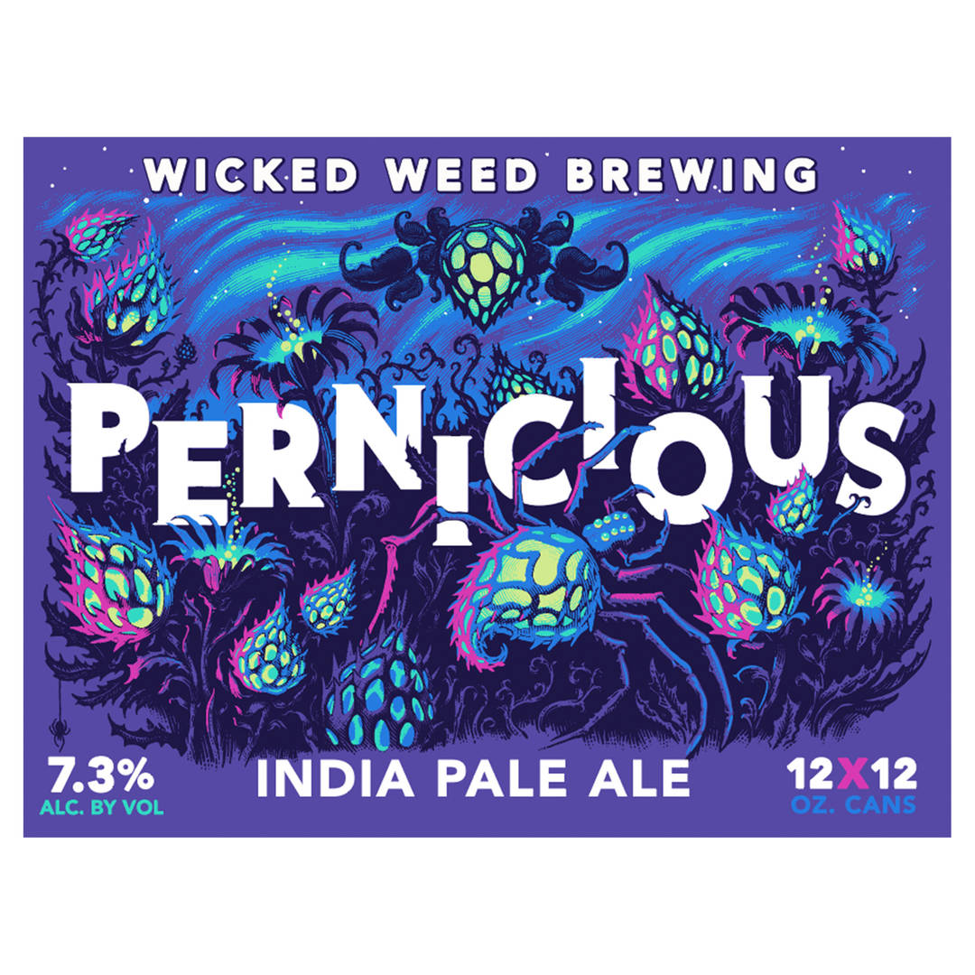 Wicked Weed Pernicious IPA Beer, 12 Pack 12 fl oz Cans