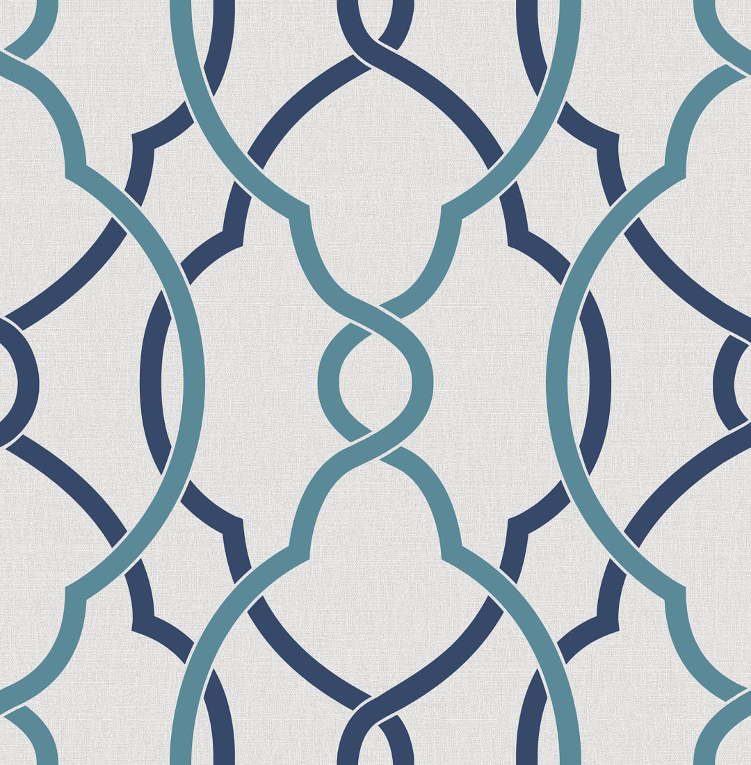 Sausalito Navy Lattice Wallpaper