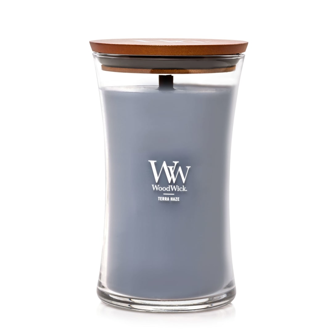 WoodWick Terra Haze, 21.5 oz Large Hourglass Candle