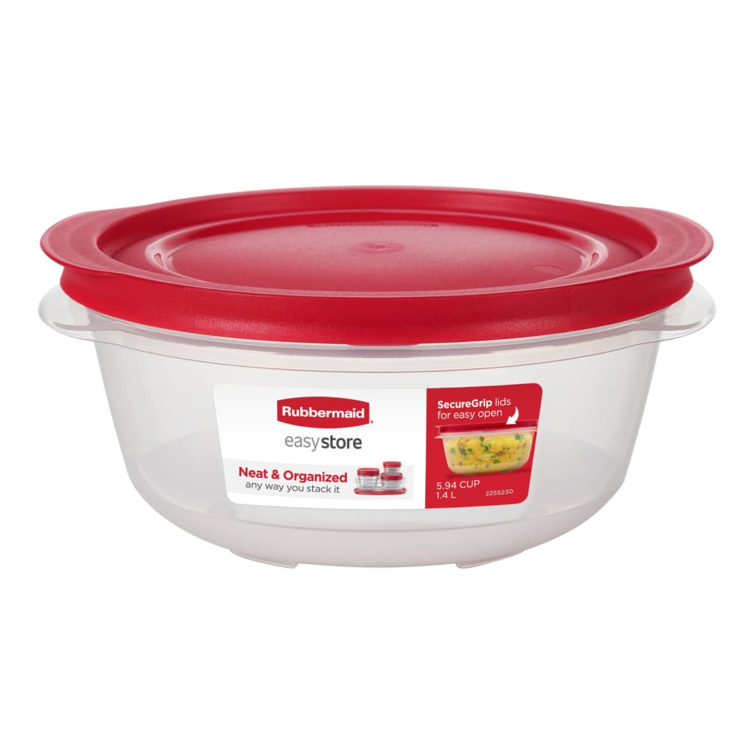 Rubbermaid 5.94-Cup EasyStore Round Container, Food Storage Container, Food Storage Container with Lids