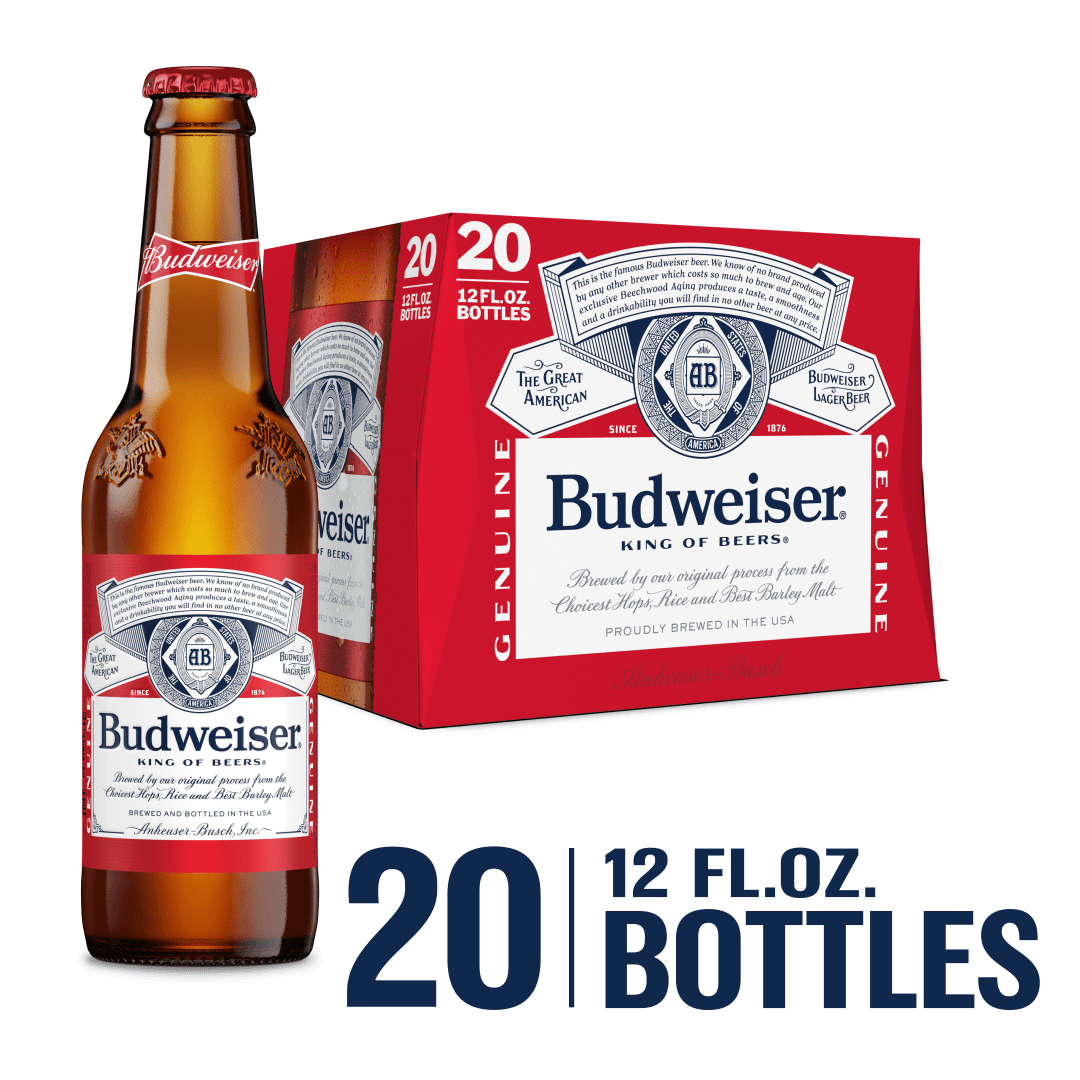 Budweiser Beer, 20 Pack 12 fl. oz. Bottles, 5% ABV