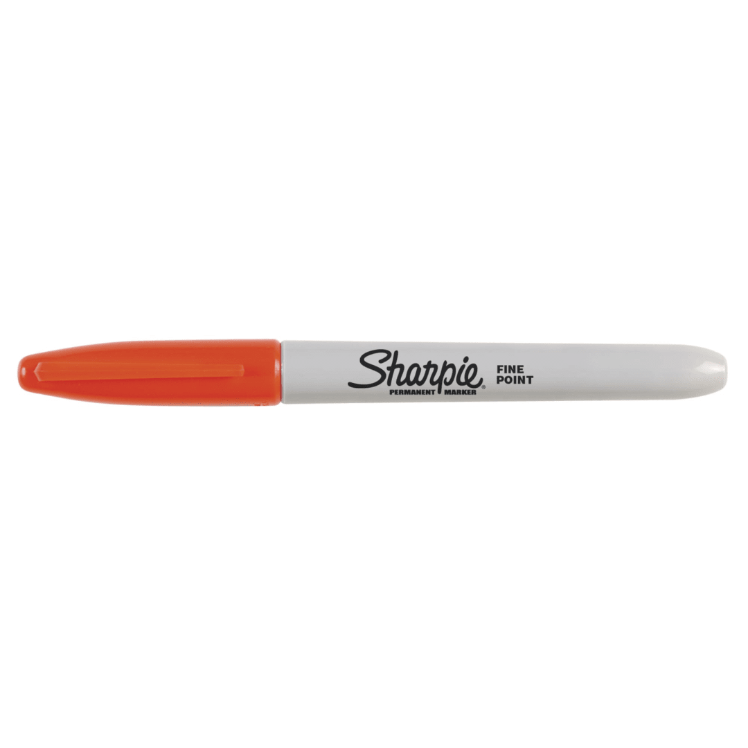 Sharpie® Permanent Marker, Fine Point, Orange, 1 Count