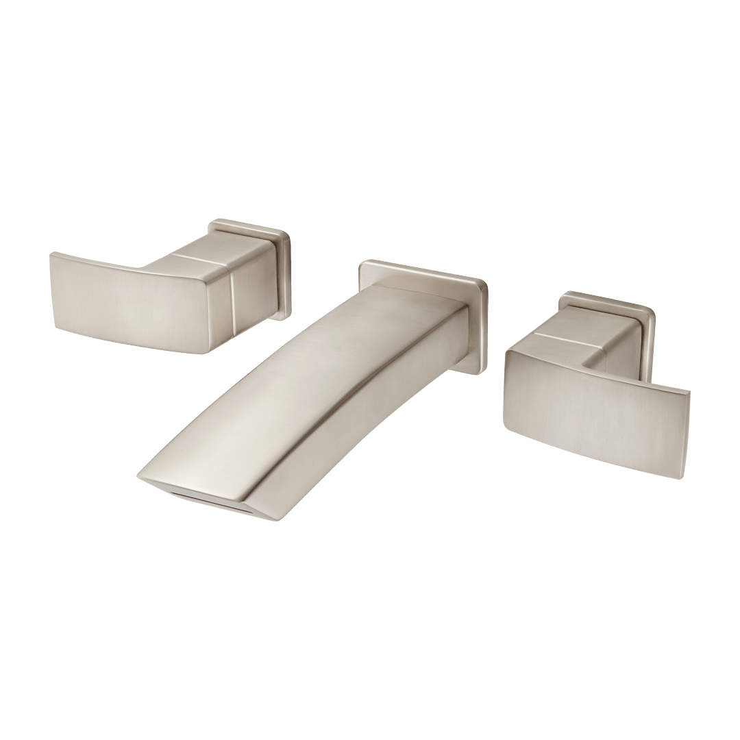Kenzo 2-Handle 8" Wallmount Bathroom Faucet in Brushed Nickel